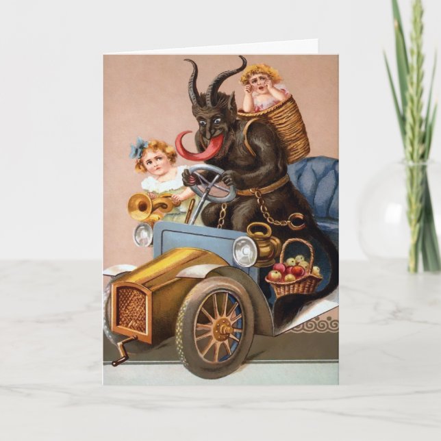 Vintage Krampus-Urlaubskarte Feiertagskarte (Vorderseite)