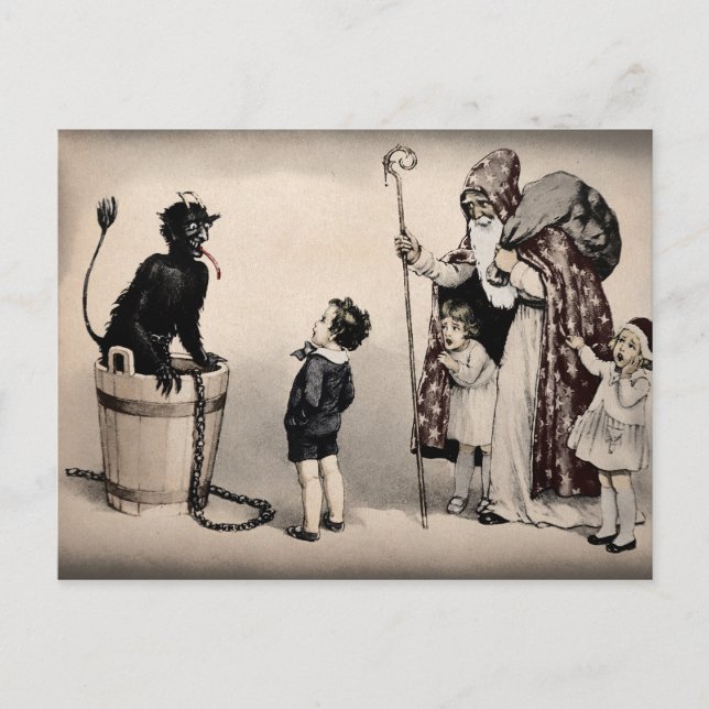 Vintage Krampuspostkarte Postkarte (Vorderseite)