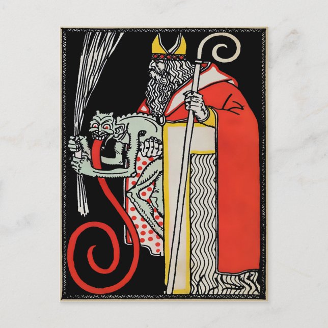 Vintage Krampuspostkarte Postkarte (Vorderseite)