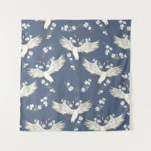 Vintage Kranich: Flugmuster Vogel Wandteppich