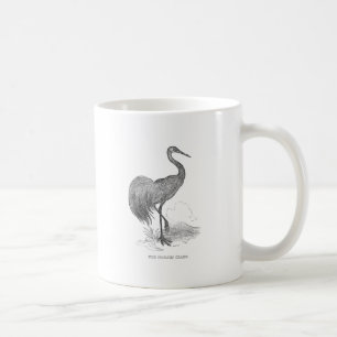 Vintage Kranich-Vogel Feder-und-Tinte-Zeichnung Kaffeetasse
