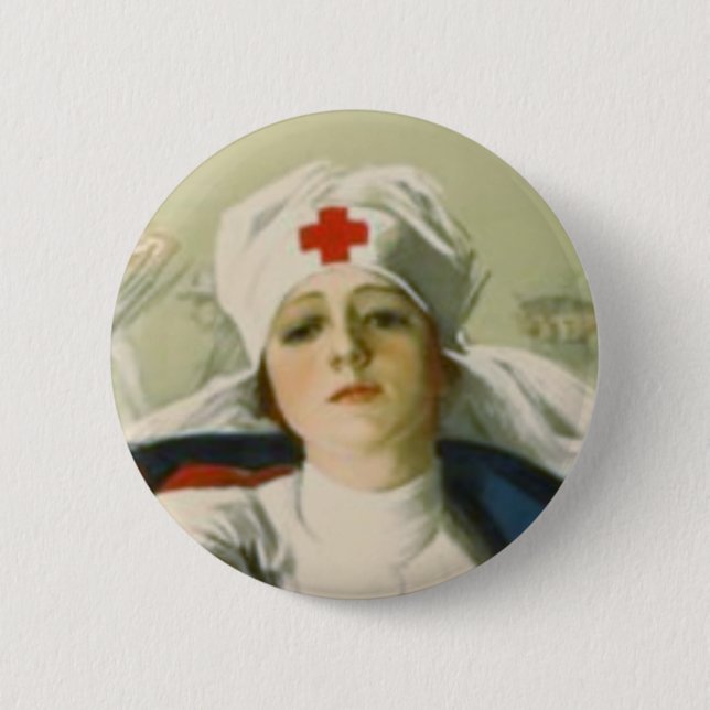 Vintage Krankenschwester Button (Vorderseite)
