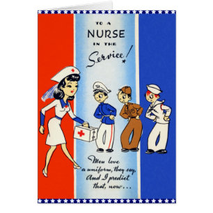 Vintage Krankenschwester in der Service-Karte