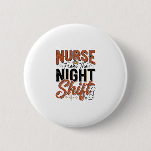 Vintage-Krankenschwester-Nachtschicht-Shirt-Design Button