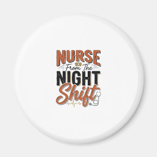 Vintage-Krankenschwester-Nachtschicht-Shirt-Design Magnet