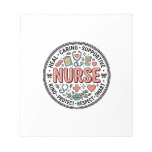Vintage-Krankenschwester-Schätzung Blumen-Medizin- Notizblock