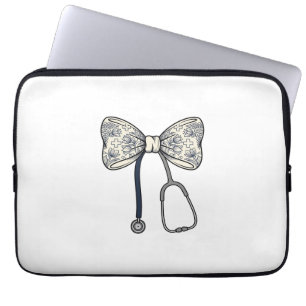 Vintage-Krankenschwester-Schleife Stethoskop Flora Laptopschutzhülle