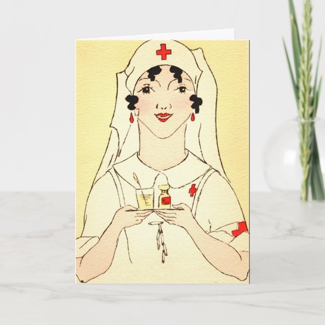 Vintage Krankenversicherungskarte Feiertagskarte (Vorderseite)
