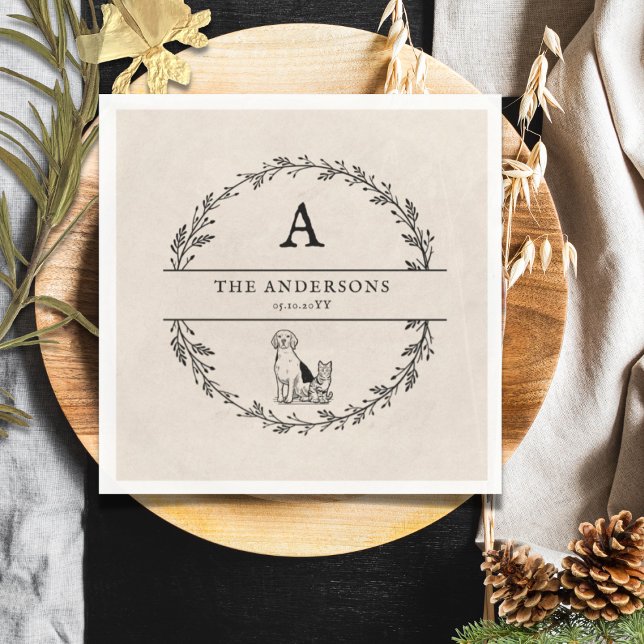 Vintage Kranzensehen Personalisierte Monogramm Serviette (Von Creator hochgeladen)