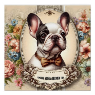Vintage Krawatte Vibes & Frenchie Poster