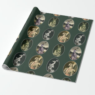 Vintage Kreaturencharaktere, die Papier wackeln Geschenkpapier