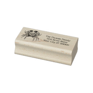 Vintage-Krebs #1 Zeichnungsname Rücksendeadresse Gummistempel