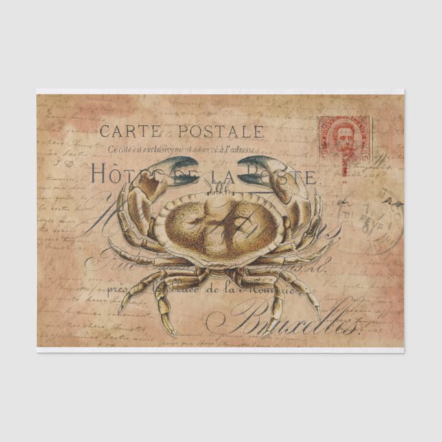 Vintage Krebserkrankung Seidenpapier (Vorderseite)