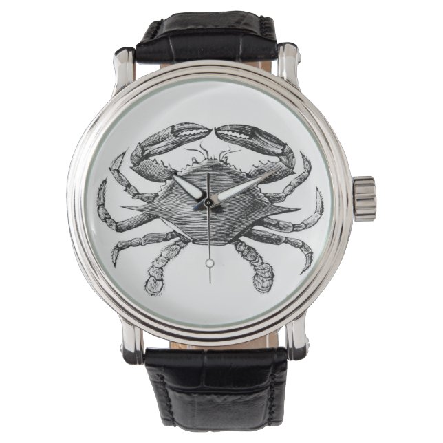 Vintage Krebserkrankung Zeichnend Armbanduhr (Vorderseite)