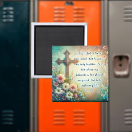 Vintage Kreuzbibelverse Magnet