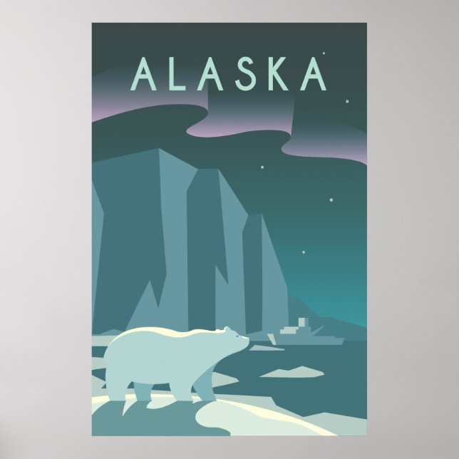 Vintage Kreuzfahrtlinie Alaska Glacier Poster (Vorne)