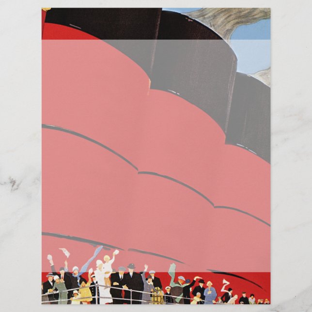 Vintage Kreuzfahrtpassagiere Abschied nehmen (Vorderseite)