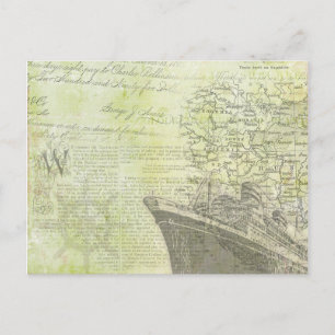 Vintage Kreuzfahrtschiff. Postkarte