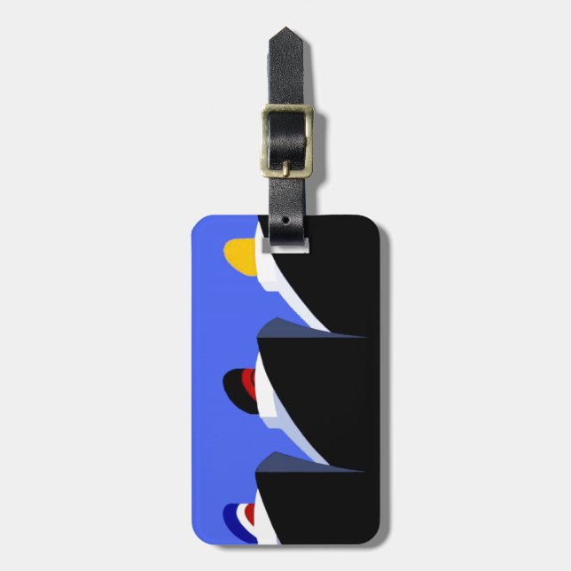 Vintage Kreuzfahrtschiffe Art Deco Poster Gepäckanhänger (Vorderseite vertikal)