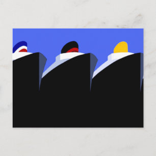 Vintage Kreuzfahrtschiffe Art Deco Poster Postkarte