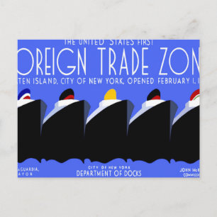 Vintage Kreuzfahrtschiffe Art Deco Poster Postkarte