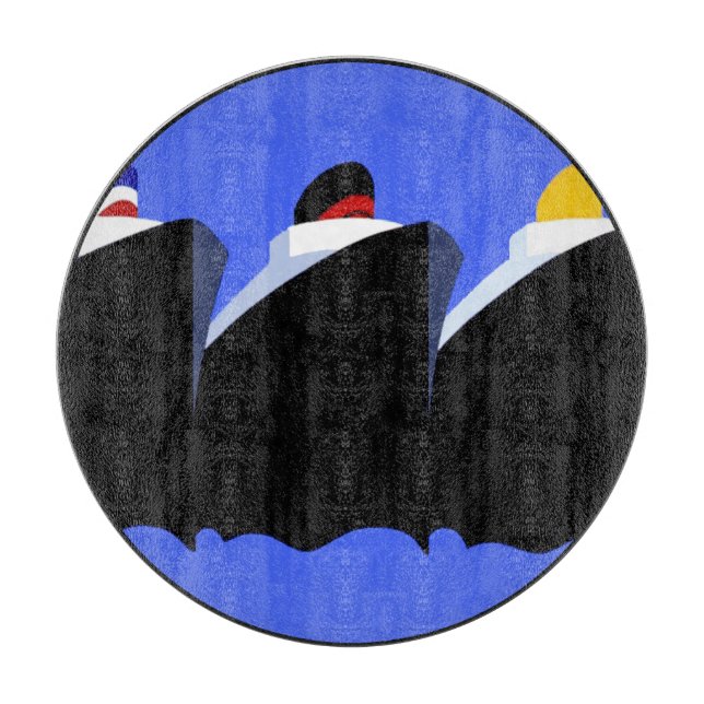 Vintage Kreuzfahrtschiffe Art Deco Poster Schneidebrett (Vorderseite)