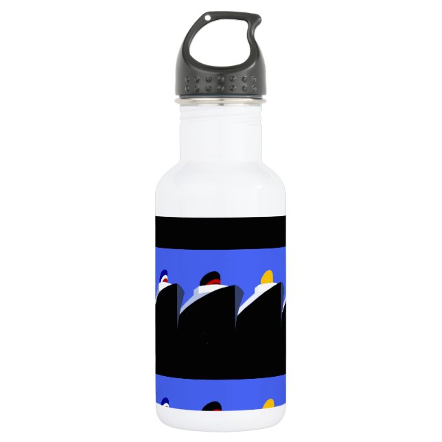 Vintage Kreuzfahrtschiffe Art Deco Poster Trinkflasche (Vorderseite)