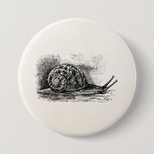 Vintage kriechende Schnecke-antike Schablone Button