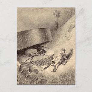 Vintage-Krieg-der-Welten-Postkarte Postkarte
