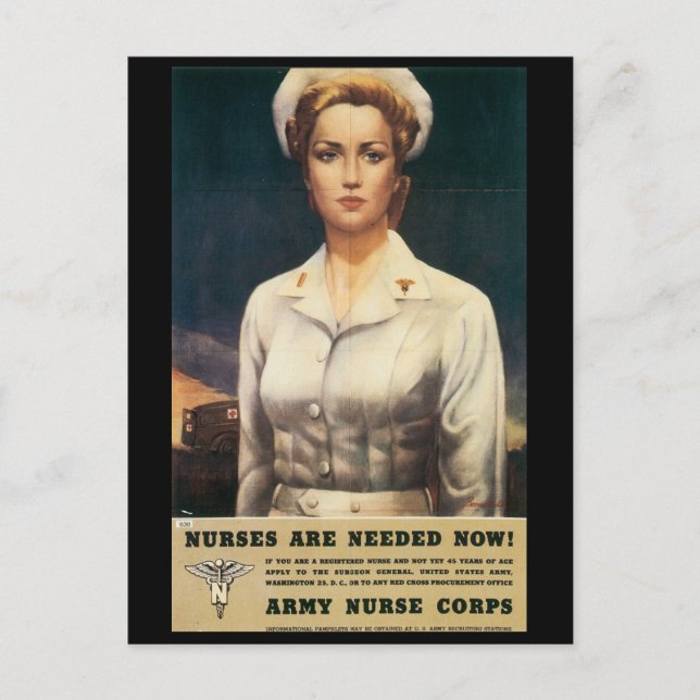 Vintage Kriegspostkarten, US-Krankenversicherungsk Postkarte (Vorderseite)
