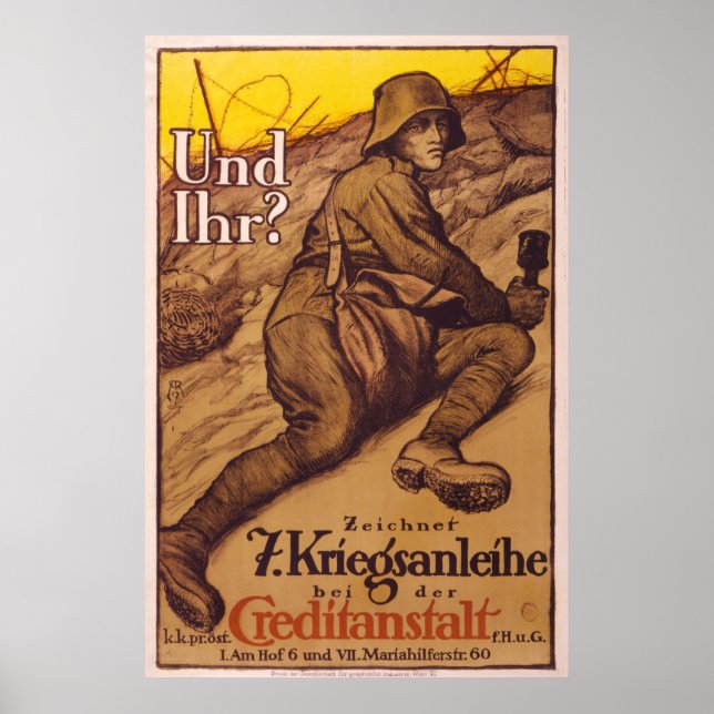 Vintage Kriegspposter aus Deutschland Poster (Vorne)
