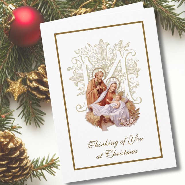 Vintage Krippe Jesus Religious Marian Cross Karte (Von Creator hochgeladen)