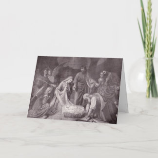 Vintage Krippenkarte Feiertagskarte