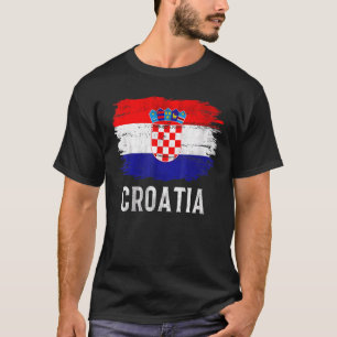 Vintage-Kroatienflagge für kroatisch   T-Shirt