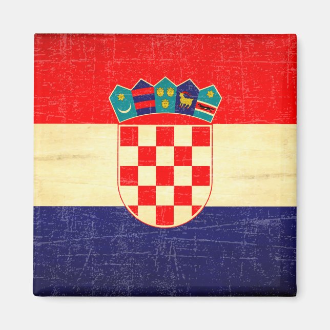 Vintage kroatische Flagge Magnet (Vorne)