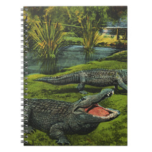 Vintage Krokodile, Meeresleben Reptilien Tiere Notizblock