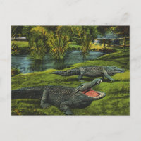 Vintage Krokodile, Meereslebewesen Reptilien