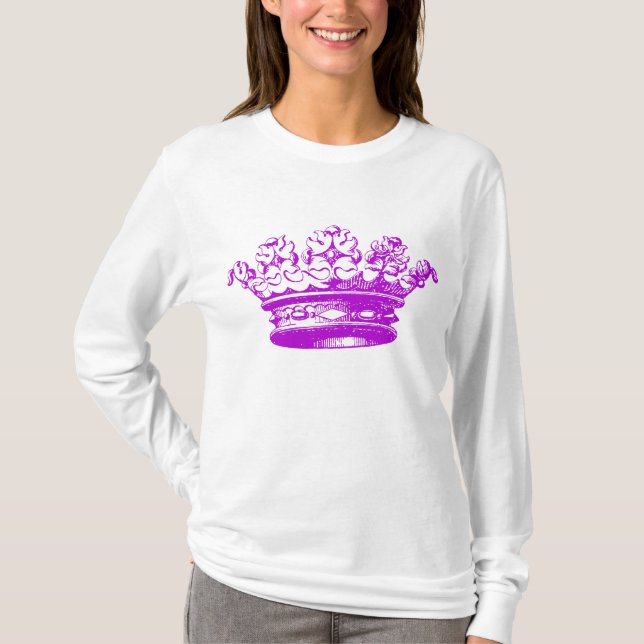 Vintage Krone - Lila T-Shirt (Vorderseite)