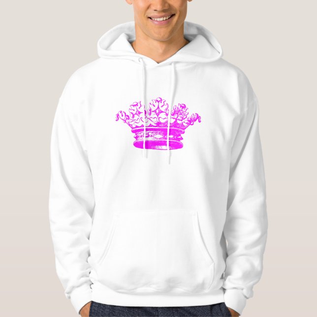 Vintage Krone - Magenta Hoodie (Vorderseite)