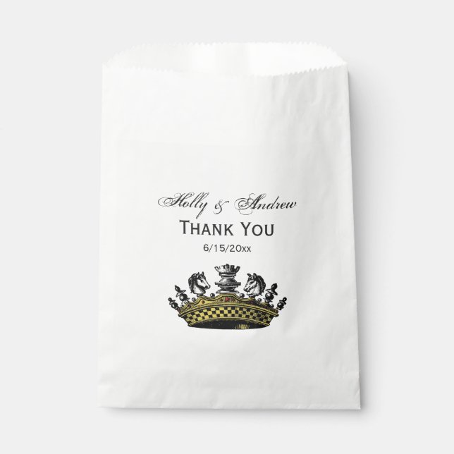 Vintage Krone mit Schachfarbe Geschenktütchen (Vorderseite)