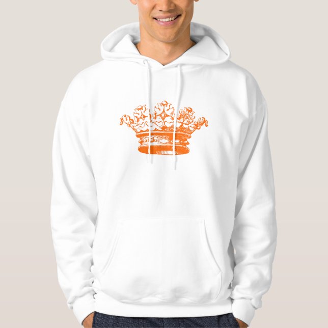 Vintage Krone - Orange Hoodie (Vorderseite)