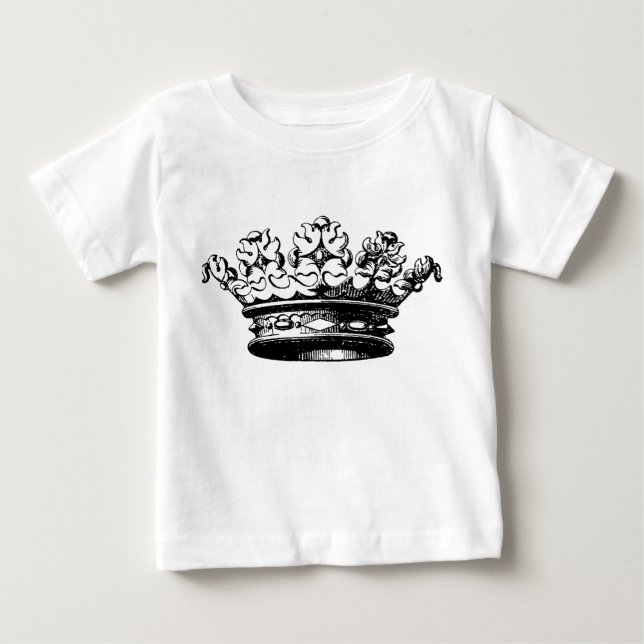Vintage Krone - Schwarz Baby T-shirt (Vorderseite)