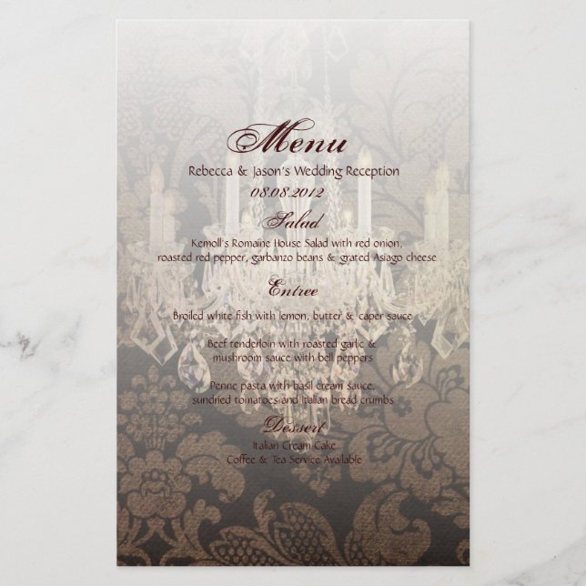 Vintage Kronleuchter-Hochzeit (Vorderseite)