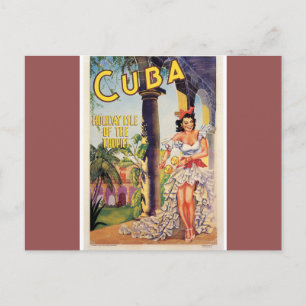 Vintage kubanische Tourismuskommission Tropen Reis Postkarte