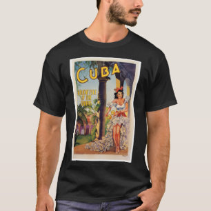 Vintage kubanische Tourismuskommission Tropen Reis T-Shirt