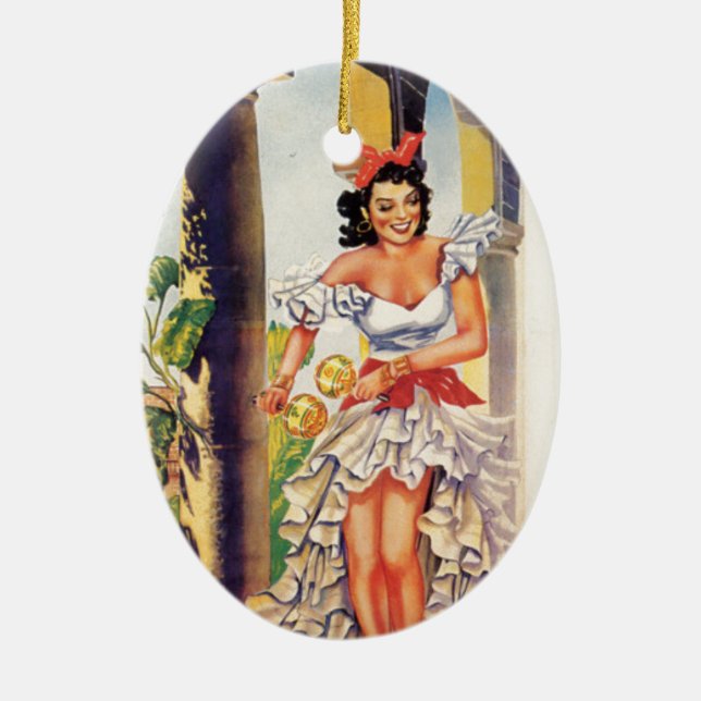 Vintage kubanische Tropenkommission Keramikornament (Vorne)