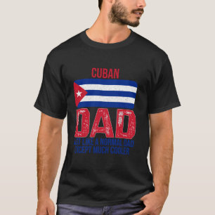 Vintage kubanischer Papa Kuba-Flagge zum Vatertag T-Shirt