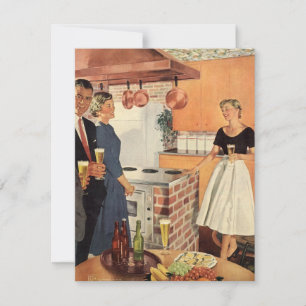 Vintage-Küche mit Freunden Einweihungsparty Einladung
