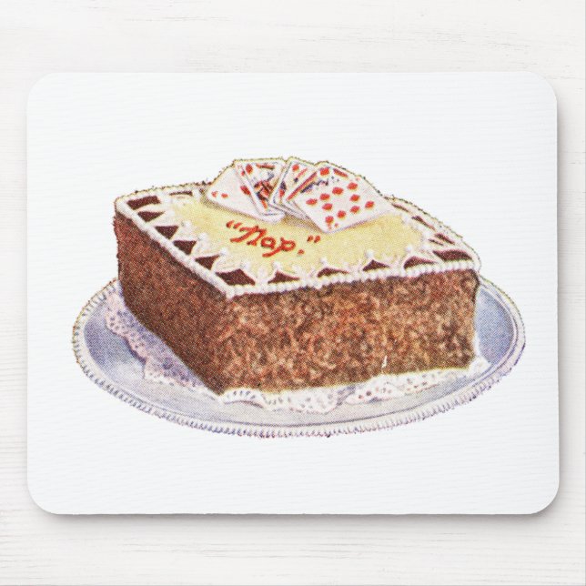 Vintage Kuchen Kartendekoration Mousepad (Vorne)