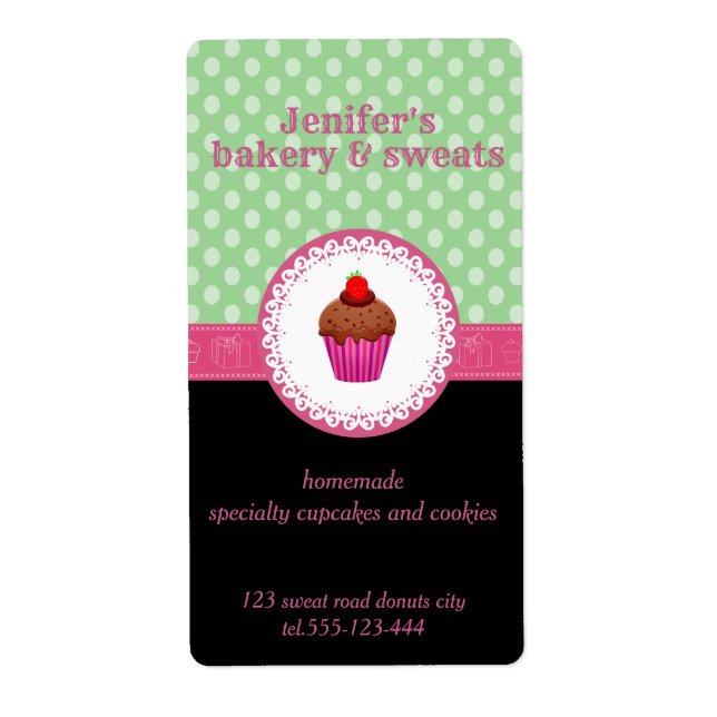 Vintage Kuchen und Kekse Polka Punkte rosa (Vorne)